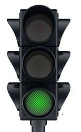 Three traffic lights icon (done in 3d, isolated)