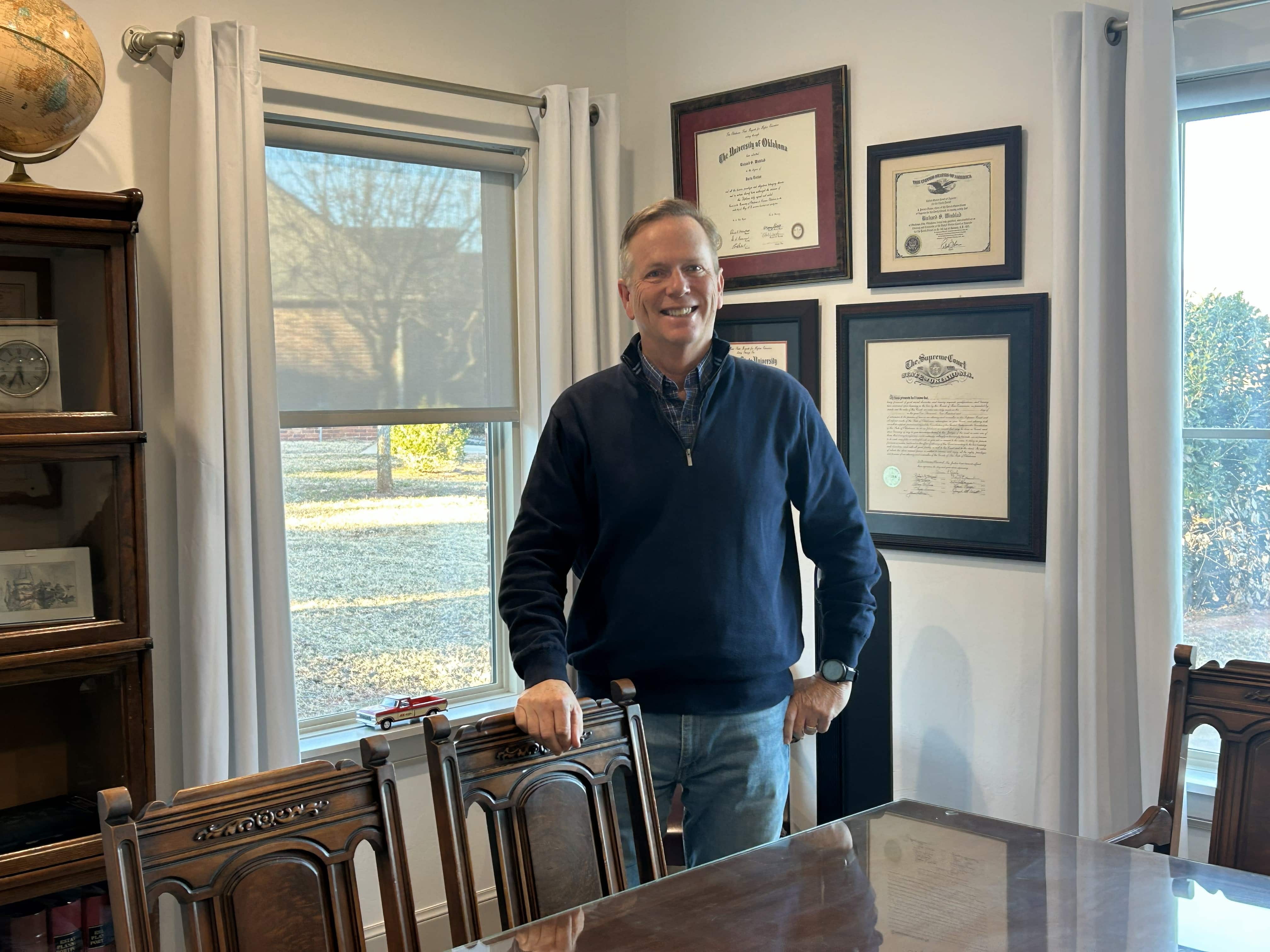 Richard Winblad in his Edmond law office conference room.