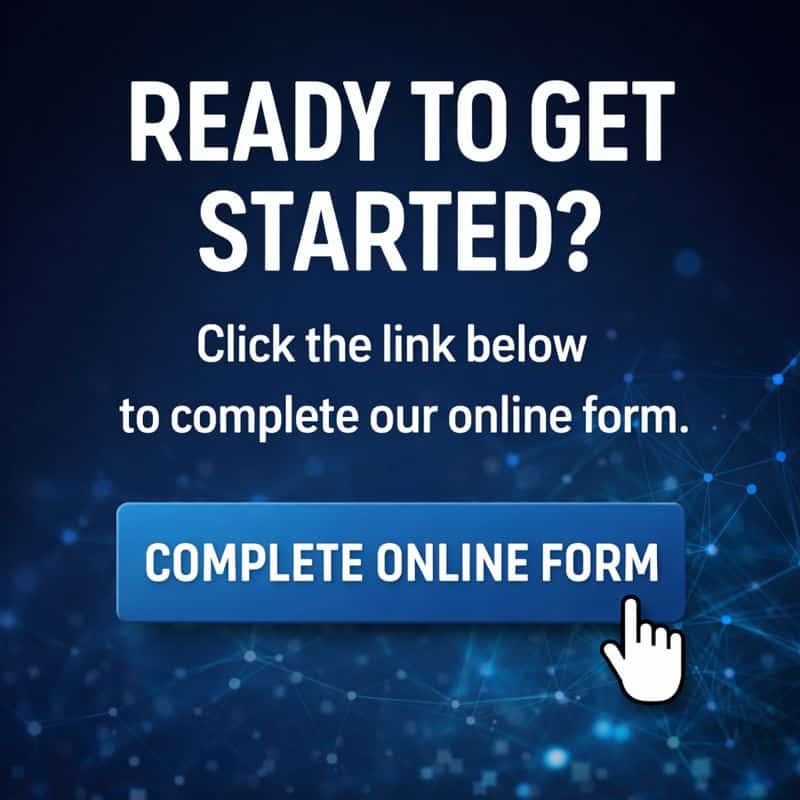 Graphic inviting individuals to begin by completing a secure online form