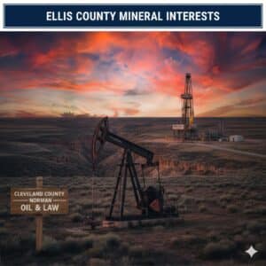 Artistic rendering of the high plains landscape and oil pumpjacks in Ellis County, Oklahoma, representing Anadarko Basin mineral production near Arnett.