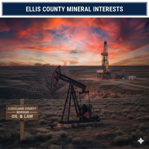 Artistic rendering of the high plains landscape and oil pumpjacks in Ellis County, Oklahoma, representing Anadarko Basin mineral production near Arnett.