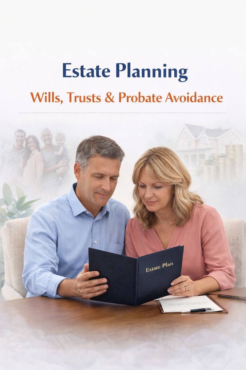 Oklahoma couple reviewing an estate plan together, representing wills, trusts, family protection, and asset planning.