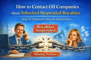 Inherited Oklahoma oil royalties suspended because probate has not been completed.